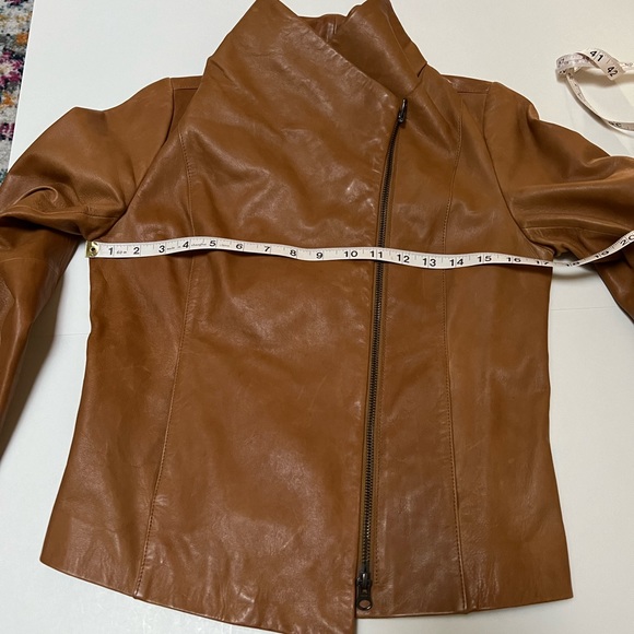 VINCE leather scuba jacket.  Worn once - Picture 9 of 14